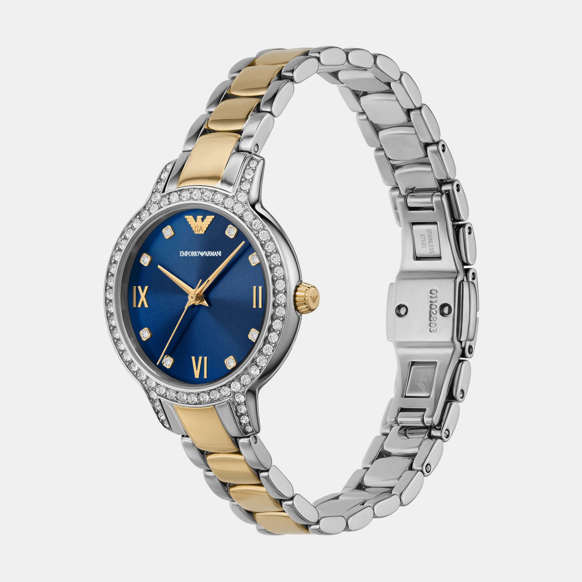 Cleo Women Quartz Blue Dial Analog Stainless Steel Watch AR11576