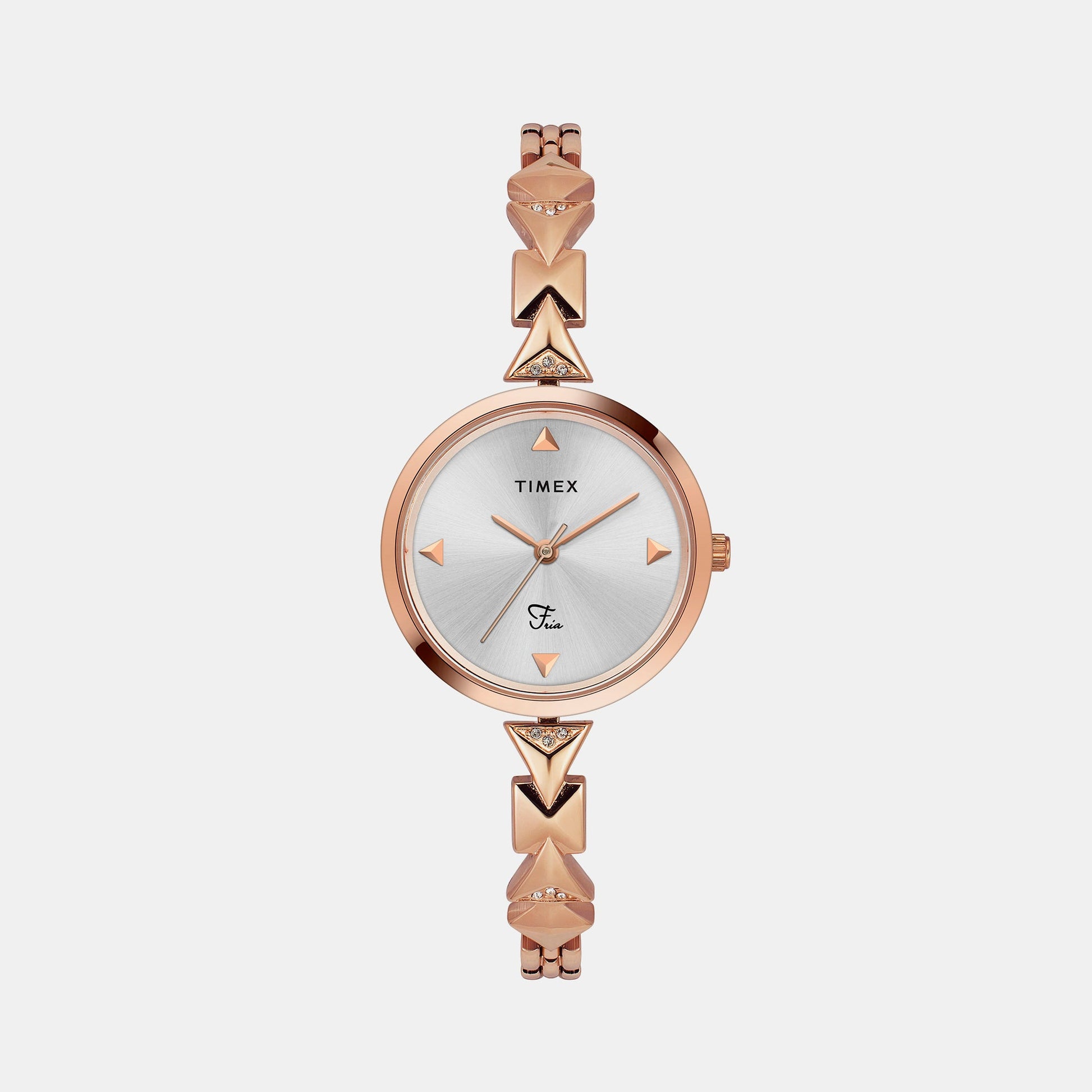 Fria Women Quartz Silver Dial Analog Brass Watch TWEL18302