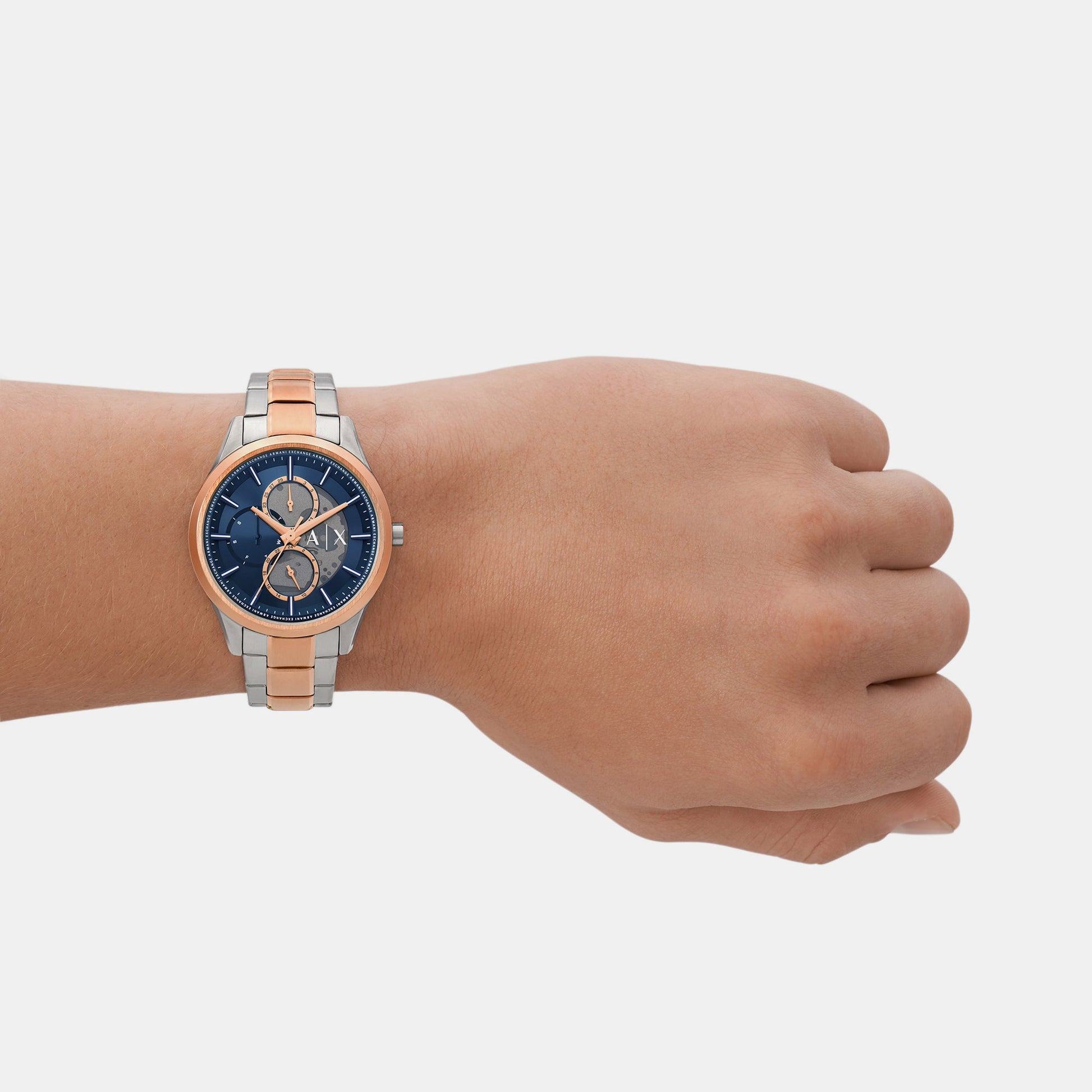 Dante Men Quartz Blue Dial Chronograph Stainless Steel Watch AX1874