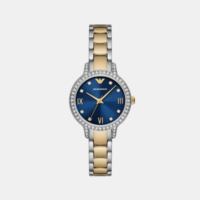 Cleo Women Quartz Blue Dial Analog Stainless Steel Watch AR11576