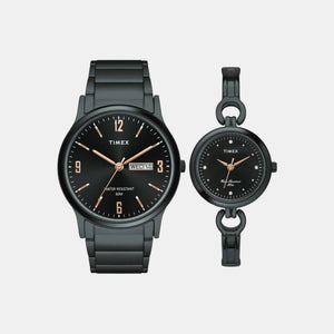 Classics Couple Quartz Black Dial Analog Brass Watch TW00PR264