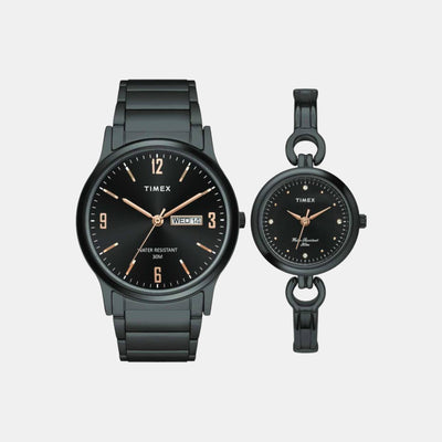 Classics Couple Quartz Black Dial Analog Brass Watch TW00PR264