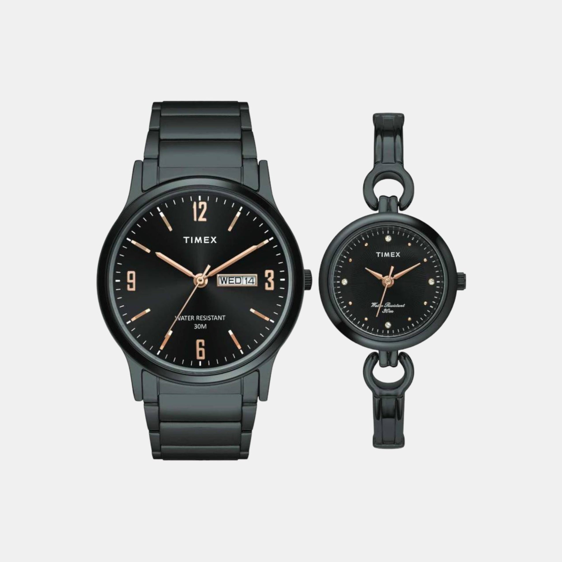 Classics Couple Quartz Black Dial Analog Brass Watch TW00PR264