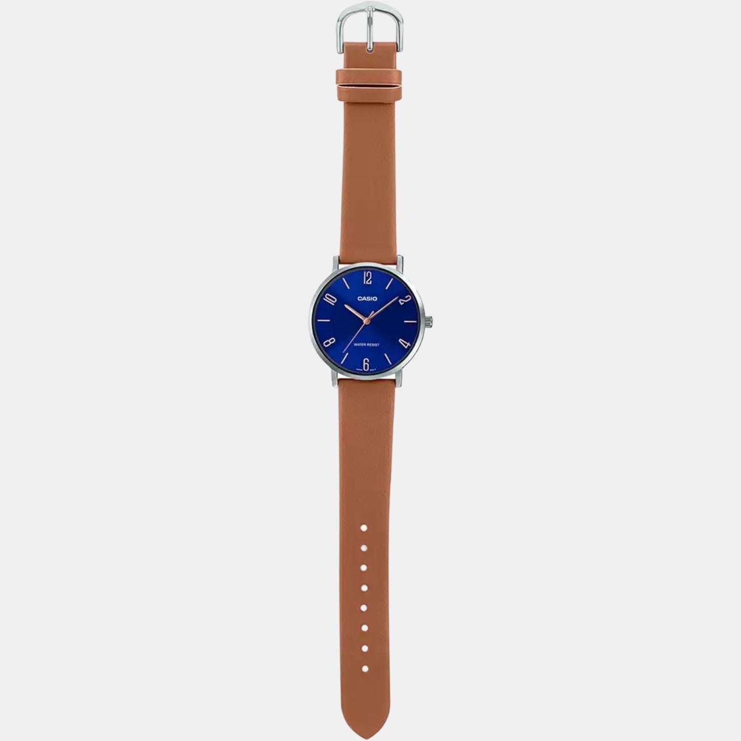 Enticer Men Quartz Blue Dial Analog Leather Watch A1822