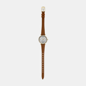 Carlie Women Quartz Silver Dial Analog Leather Watch ES5297