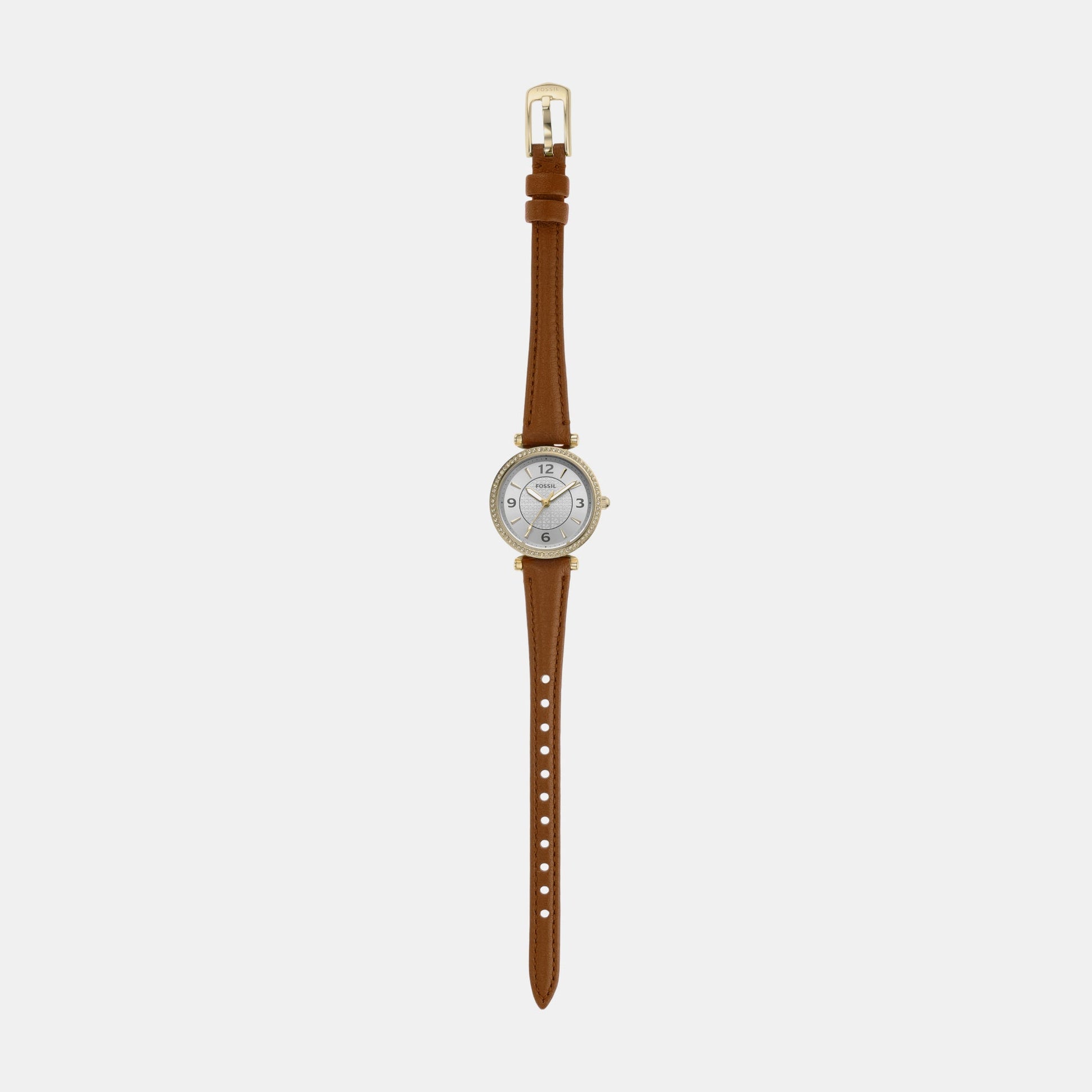 Carlie Women Quartz Silver Dial Analog Leather Watch ES5297