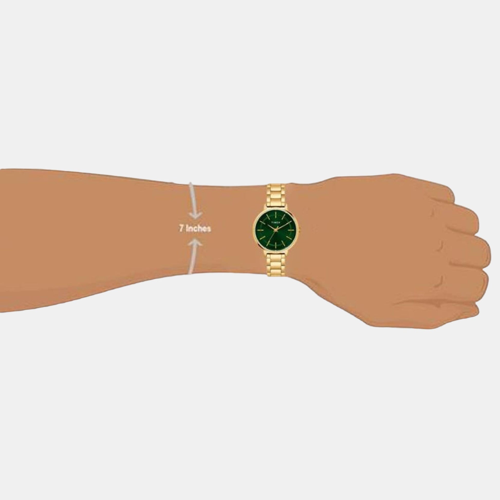 Classics Women Quartz Green Dial Analog Stainless Steel Watch TWEL15803