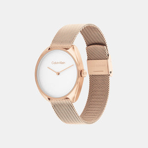 Ck Adorn Women Quartz White Dial Analog Mesh Watch 25200270