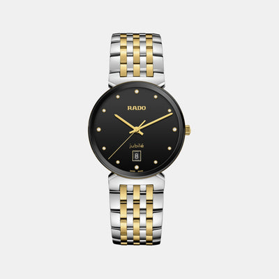 Florence Men Quartz Black Dial Analog Stainless Steel Watch R48912743