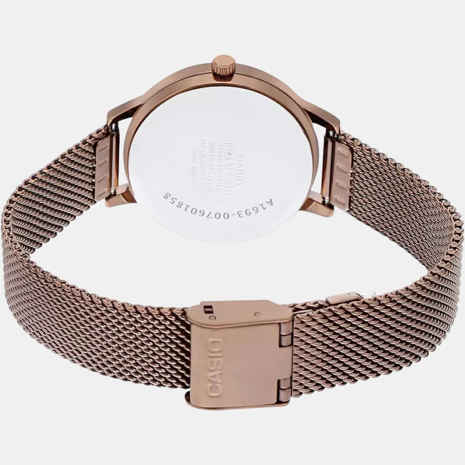 Enticer Women Quartz Rose Gold Dial Analog Stainless Steel Watch A1693