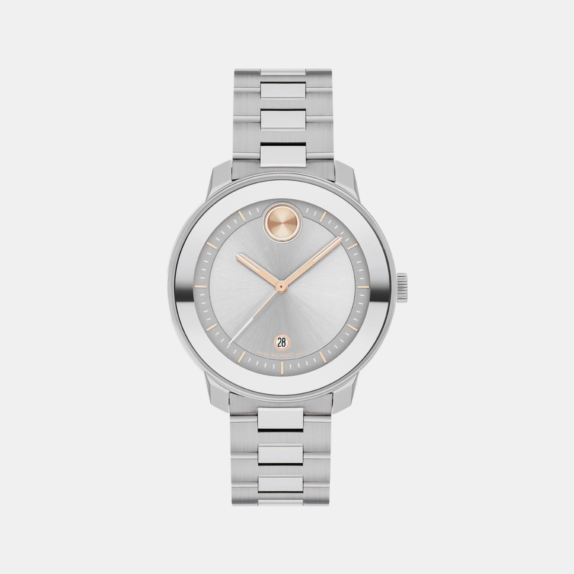 Bold Women Quartz Silver Dial Analog Stainless Steel Watch 3600869