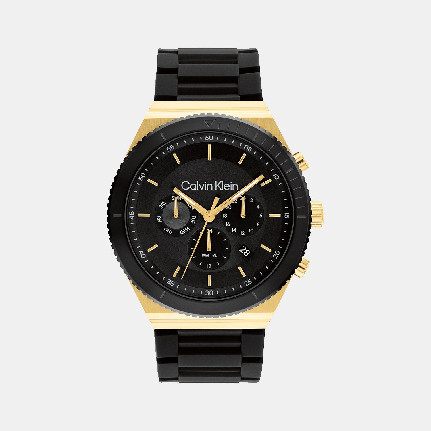 Ck Fearless Men Quartz Black Dial Chronograph Silicone Watch 25200306