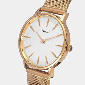 Fashion Women Quartz White Dial Analog Stainless Steel Watch TWEL15606