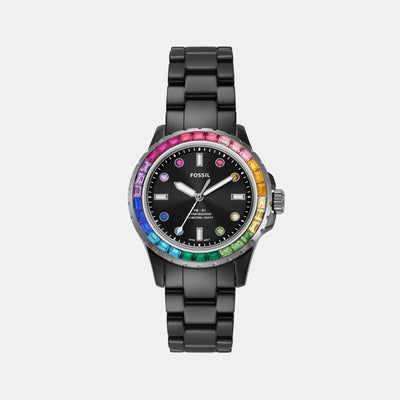 Fb-01 Women Quartz Black Dial Analog Ceramic Watch CE1130