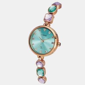 Fria Women Quartz Blue Dial Analog Brass Watch TWEL17300