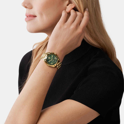 Bradshaw Women Quartz Green Dial Chronograph Stainless Steel Watch MK7257