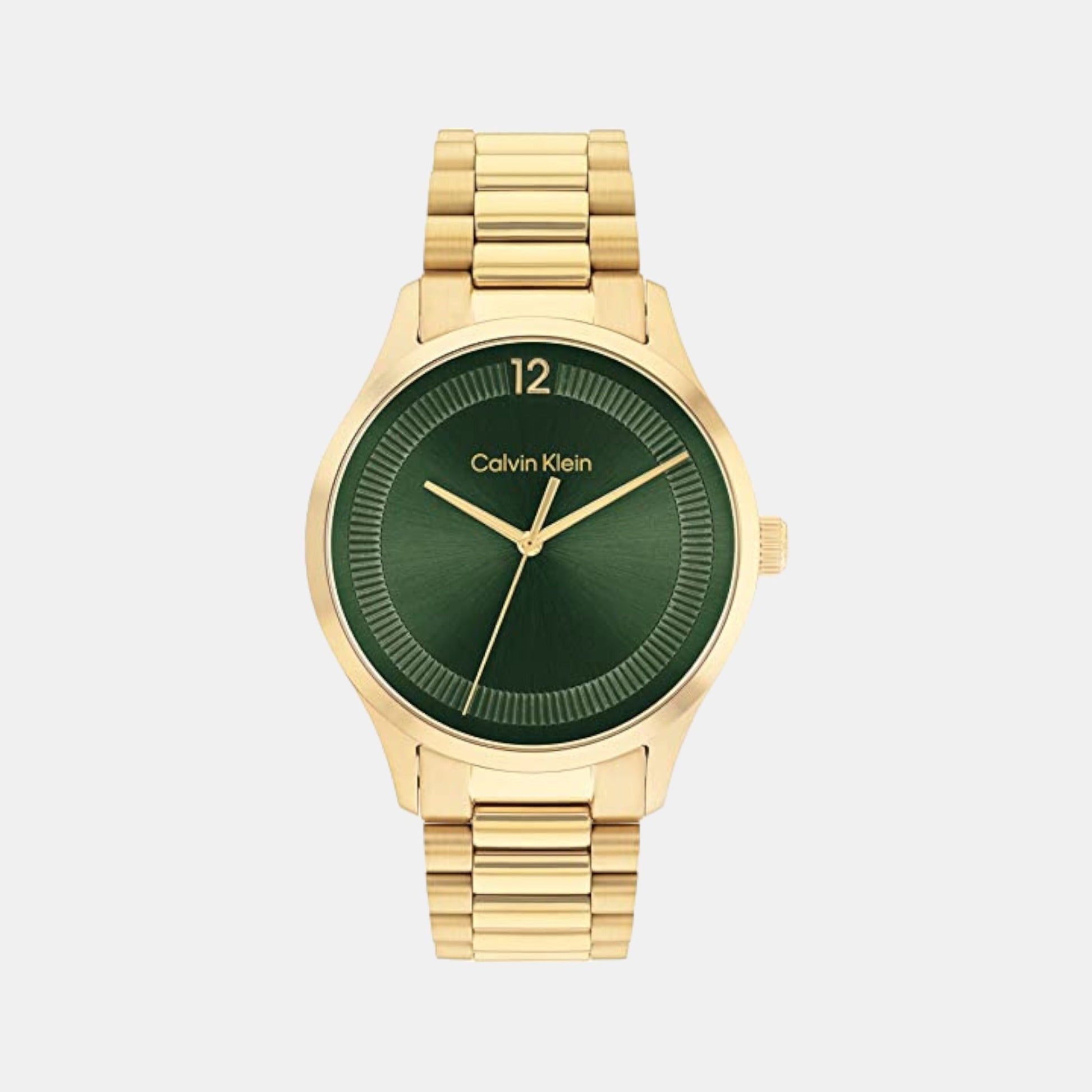 Ck Iconic Unisex Quartz Green Dial Analog Stainless Steel Watch 25200229