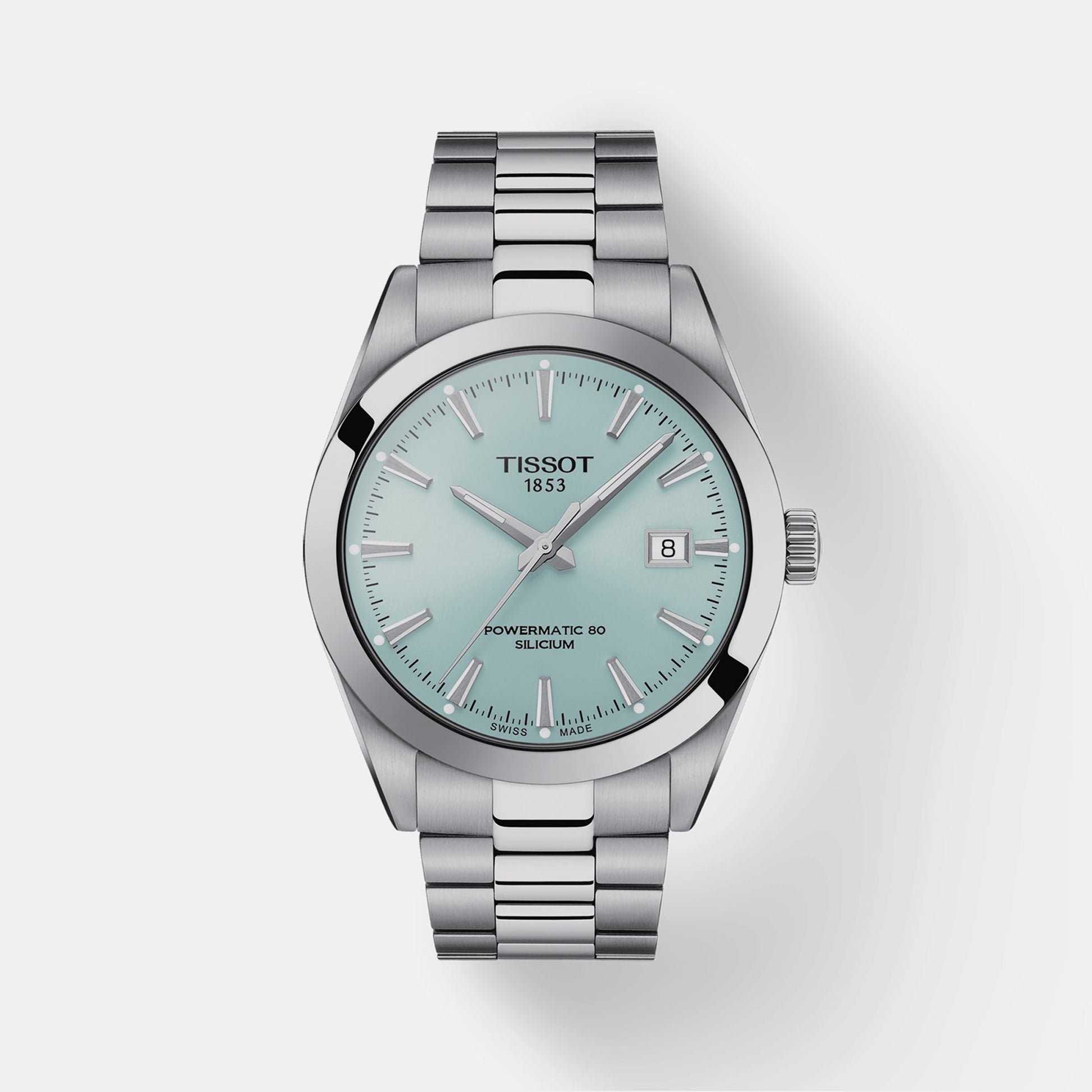 Gentleman Men Automatic Ice Blue Dial Analog Stainless Steel Watch T1274071135100