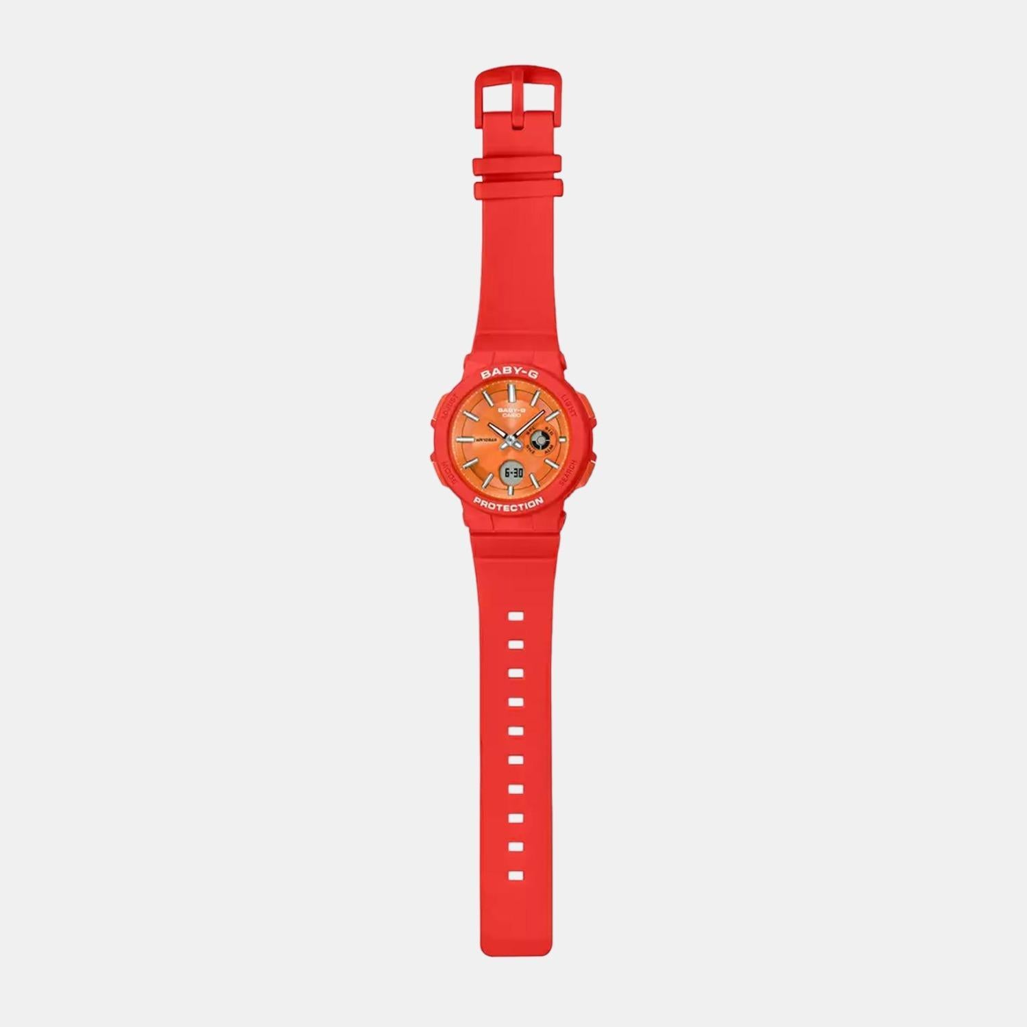Baby-G Women Quartz Orange Dial Analog-Digital Resin Watch BX154