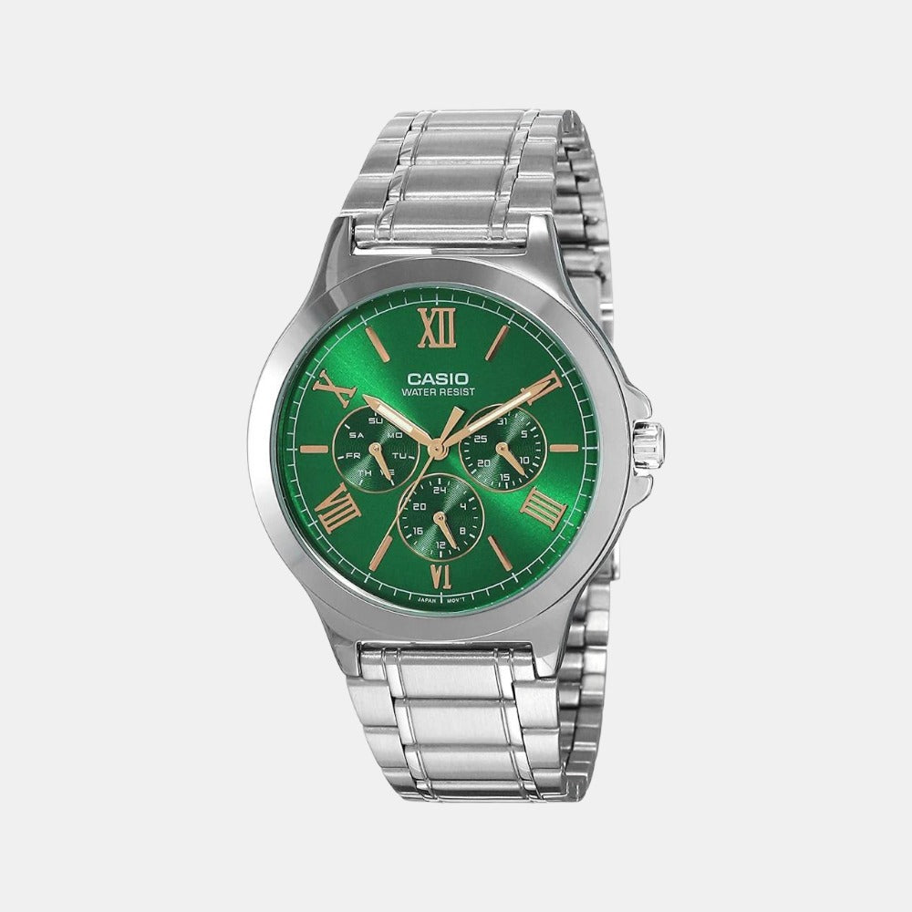 Enticer Men Quartz Green Dial Chronograph Stainless Steel Watch A1685