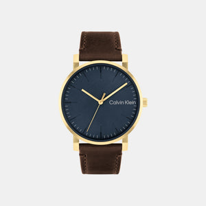 Ck Slate Men Quartz Blue Dial Analog Leather Watch 25200261