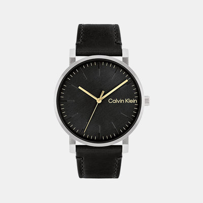 Ck Slate Men Quartz Black Dial Analog Leather Watch 25200262