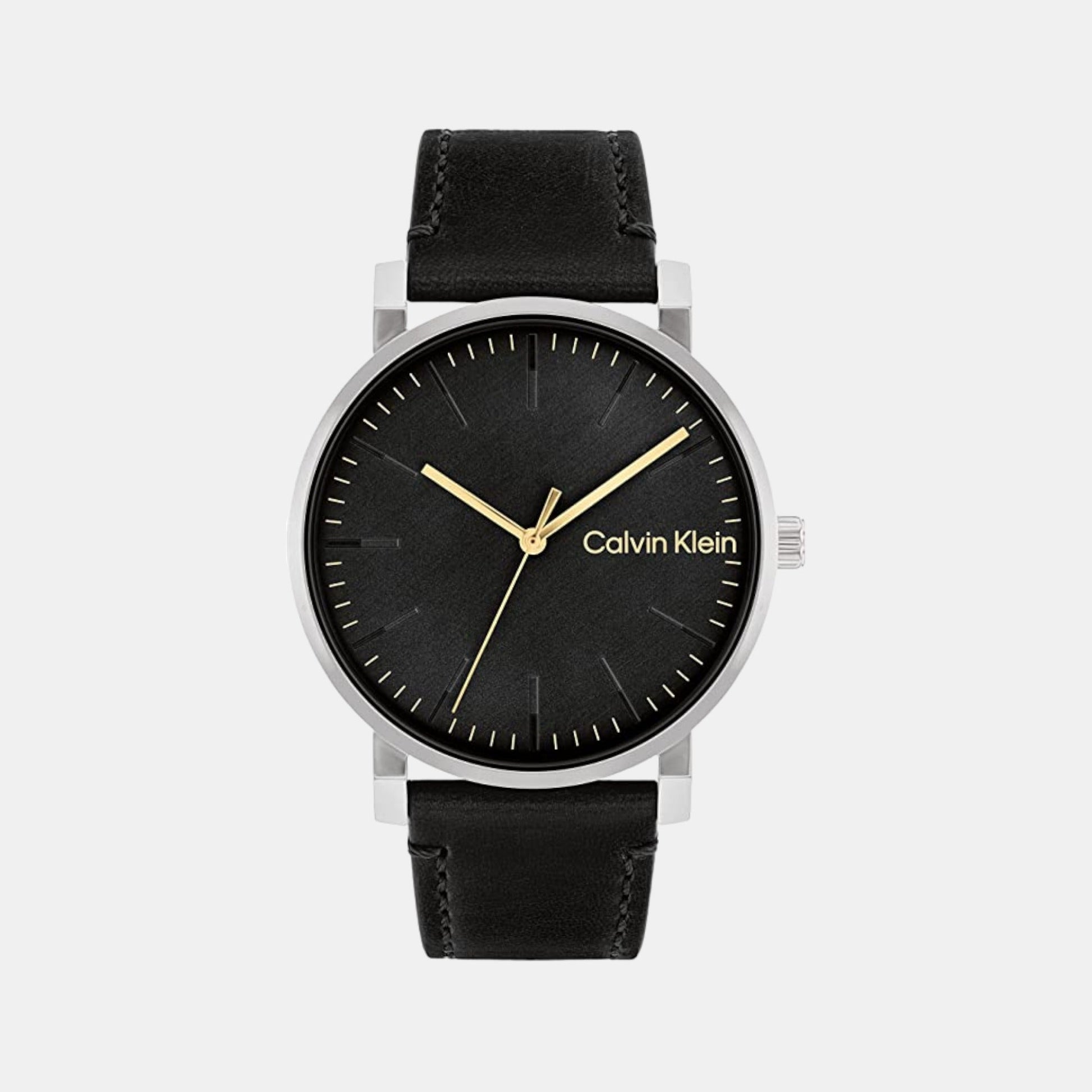 Ck Slate Men Quartz Black Dial Analog Leather Watch 25200262