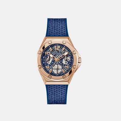 Asteria Women Quartz Blue Dial Analog Silicone Watch GW0620L3