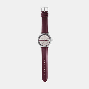 Hampton Men Quartz Grey Dial Analog Leather Watch AX2452