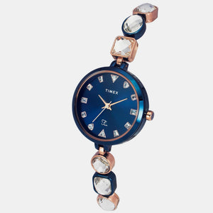 Fria Women Quartz Blue Dial Analog Brass Watch TWEL17303
