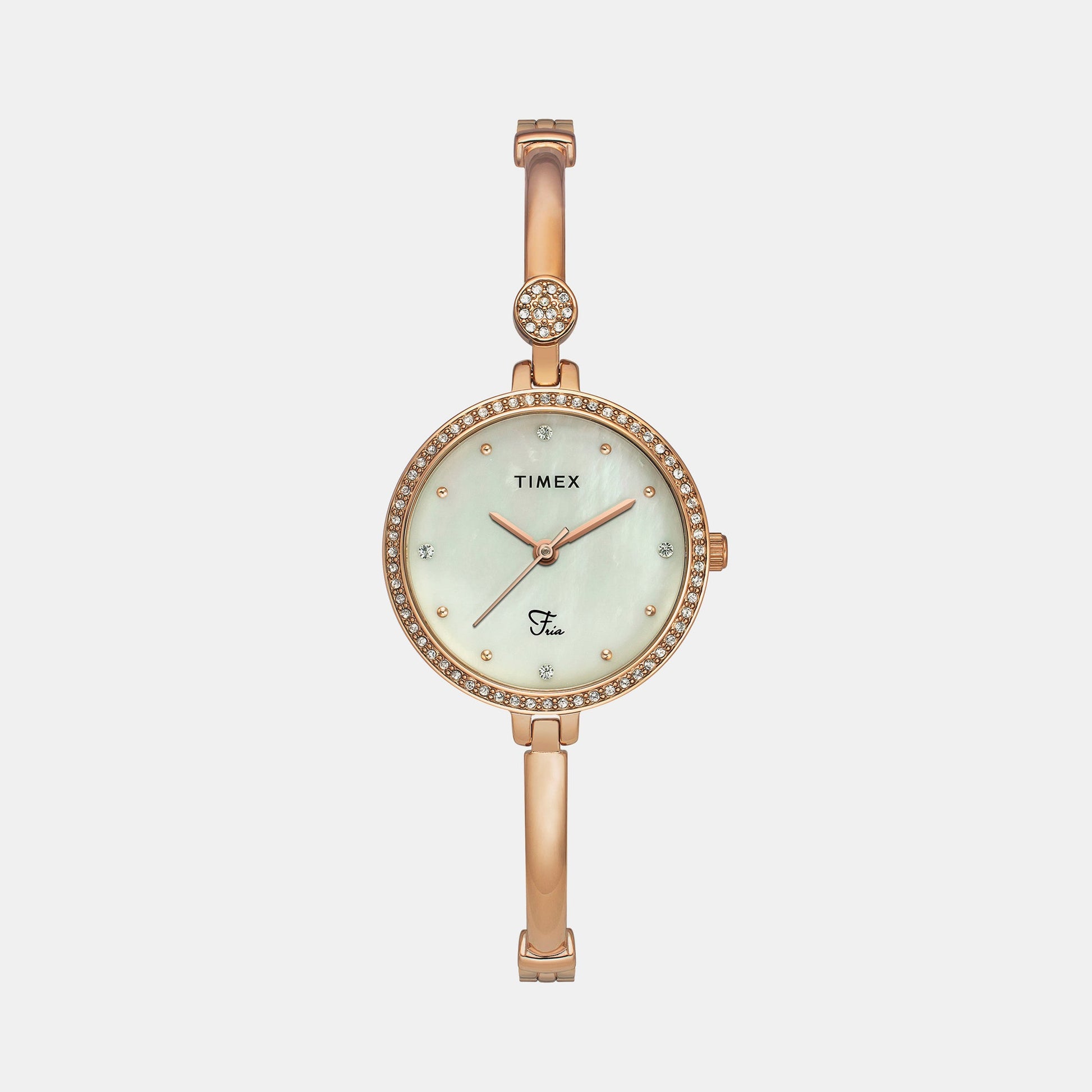 Fria Women Quartz Mother Of Pearl Dial Analog Brass Watch TWEL18402