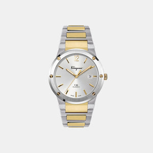 F-80 Classic Men Quartz White Dial Analog Stainless Steel Watch SFDT01420