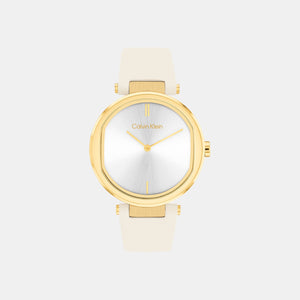 Ck Sensation Women Quartz Silver Dial Analog Leather Watch 25200254