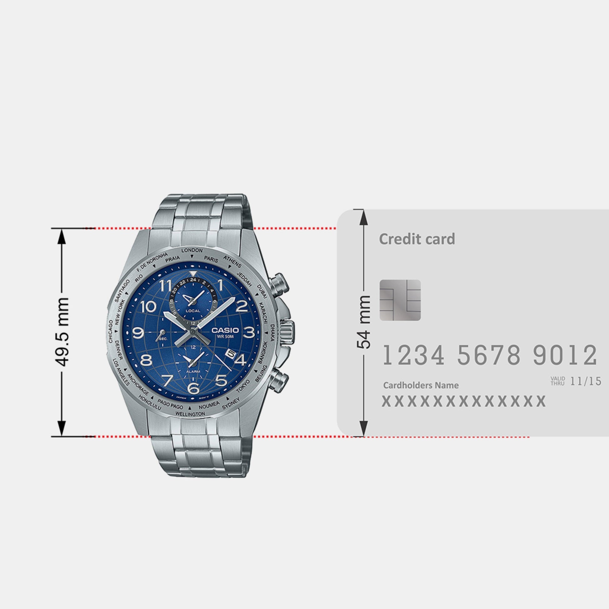 Enticer Men Quartz Blue Dial Chronograph Stainless Steel Watch A2148