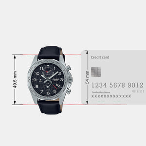 Enticer Men Quartz Black Dial Chronograph Leather Watch A2149