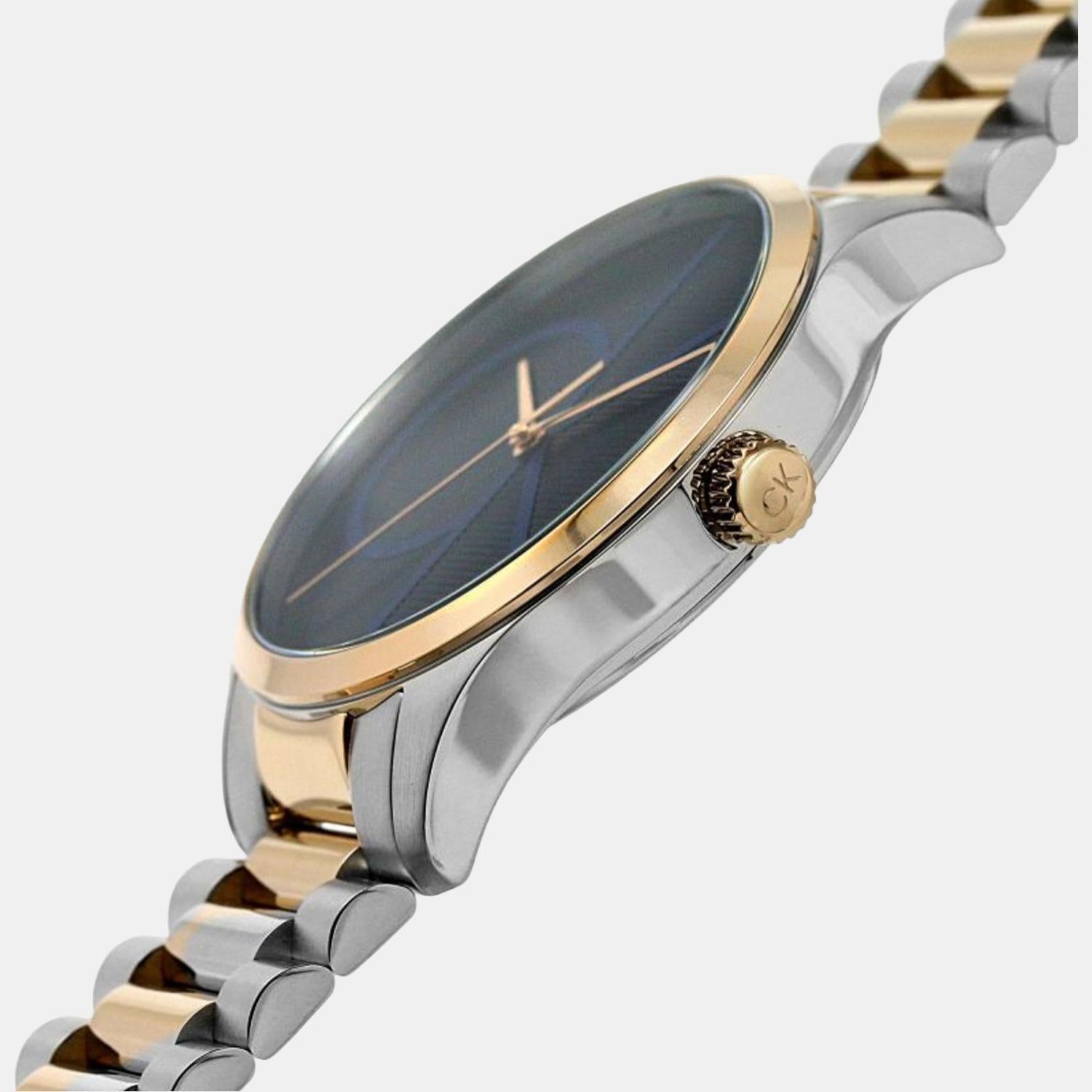 Ck Iconic Unisex Quartz Blue Dial Analog Stainless Steel Watch 25200165