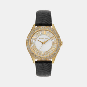 Harlowe Women Quartz White Dial Analog Leather Watch MK2988
