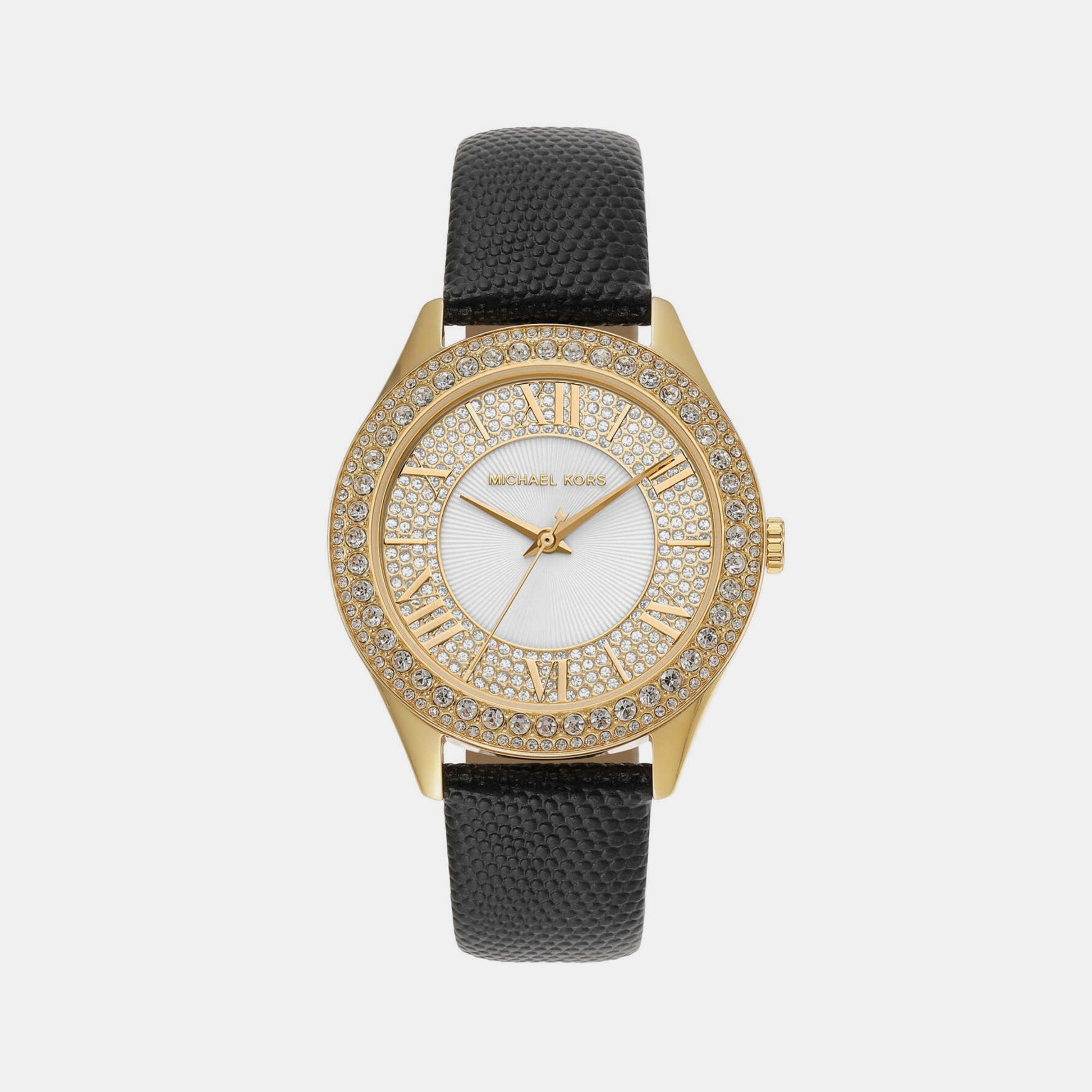 Harlowe Women Quartz White Dial Analog Leather Watch MK2988