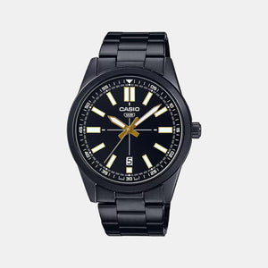 Enticer Men Quartz Black Dial Analog Stainless Steel Watch A1941