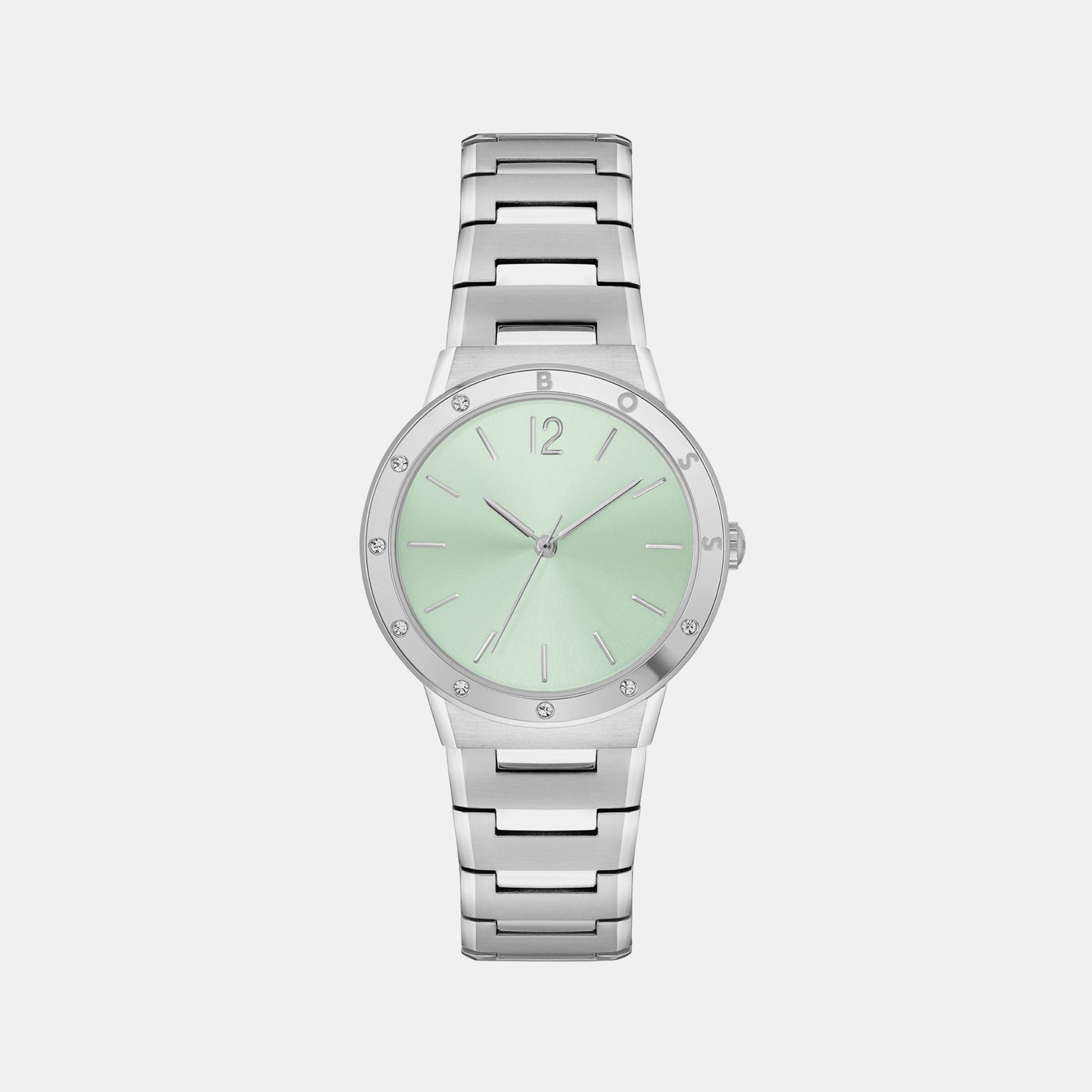 Breath Women Quartz Green Dial Analog Stainless Steel Watch 1502716