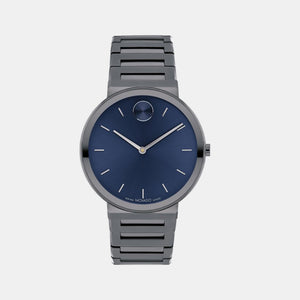 Bold Men Quartz Blue Dial Analog Stainless Steel Watch 3601076