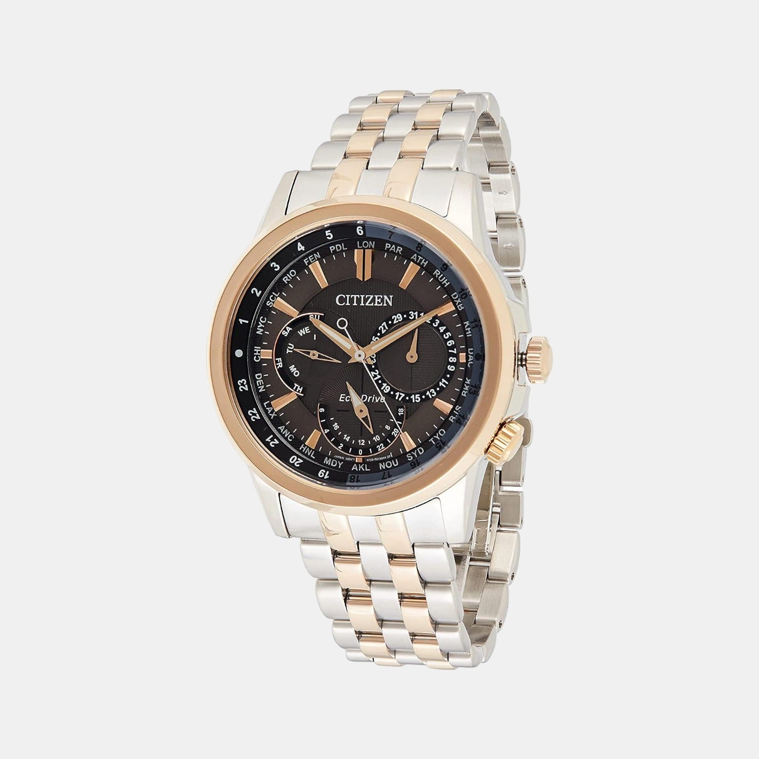 Eco-Drive Men Eco-Drive Silver Dial Chronograph Stainless Steel Watch BU2026-65H