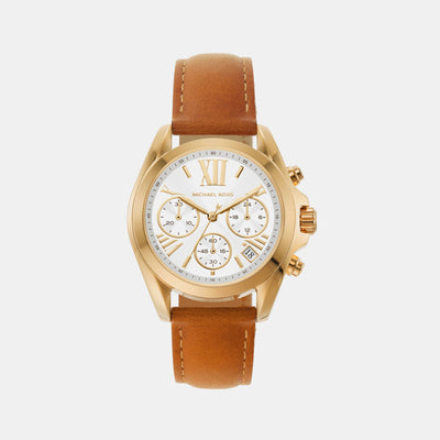 Bradshaw Women Quartz White Dial Chronograph Leather Watch MK2961