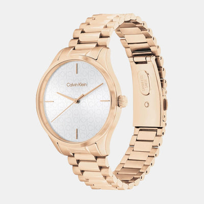 Ck Iconic Unisex Quartz White Dial Analog Stainless Steel Watch 25200313
