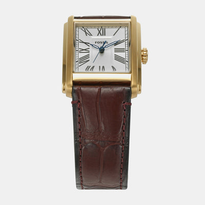 Carraway Men Quartz Silver Dial Analog Leather Watch FS6011