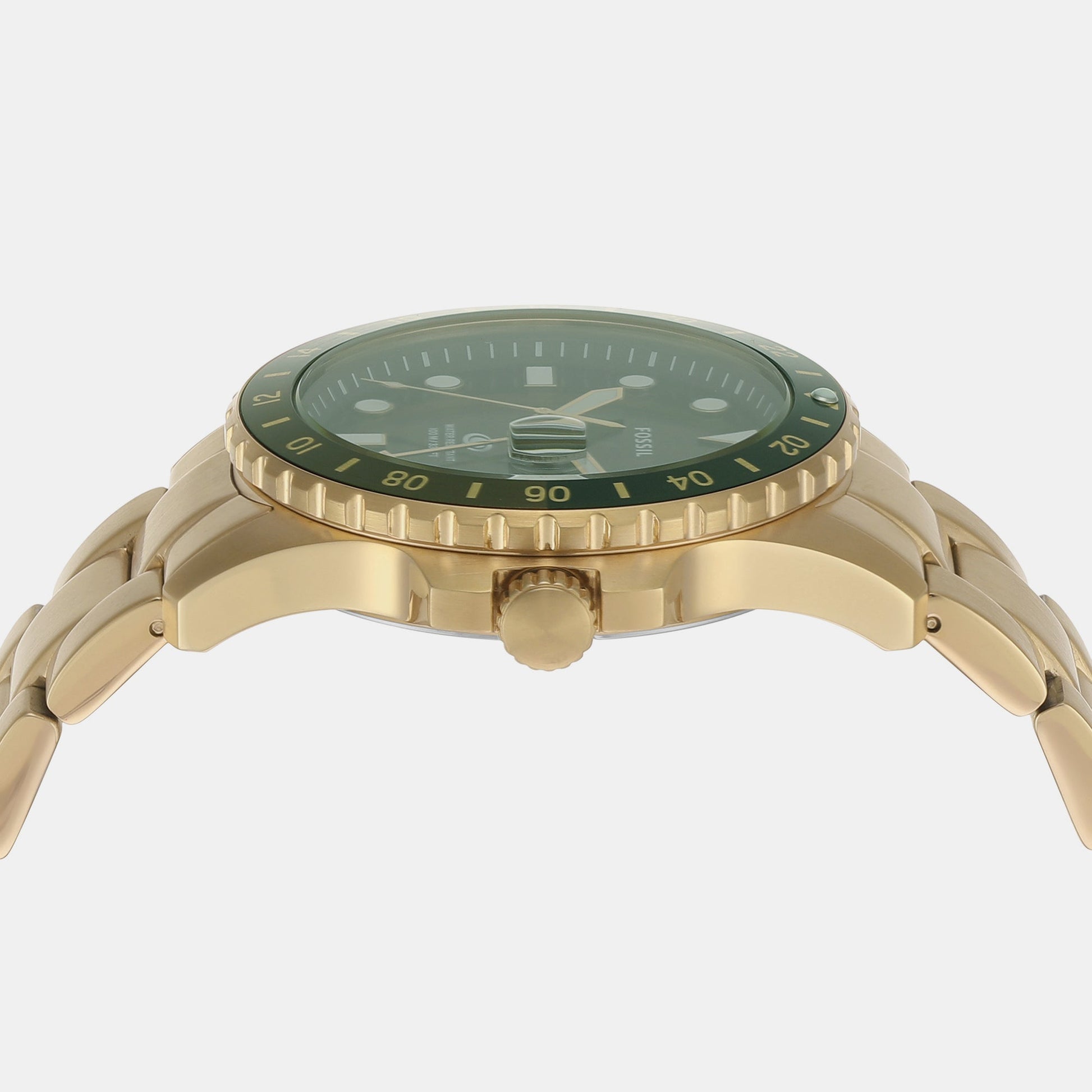 Fossil Blue Dive Men Quartz Green Dial Analog Stainless Steel Watch FS6030