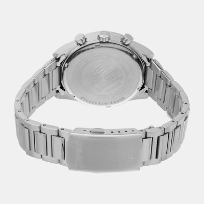 Edifice Men Quartz Silver Dial Chronograph Stainless Steel Watch ED582