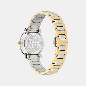 Greca Women Quartz Gold Dial Analog Stainless Steel Watch VE6I00423