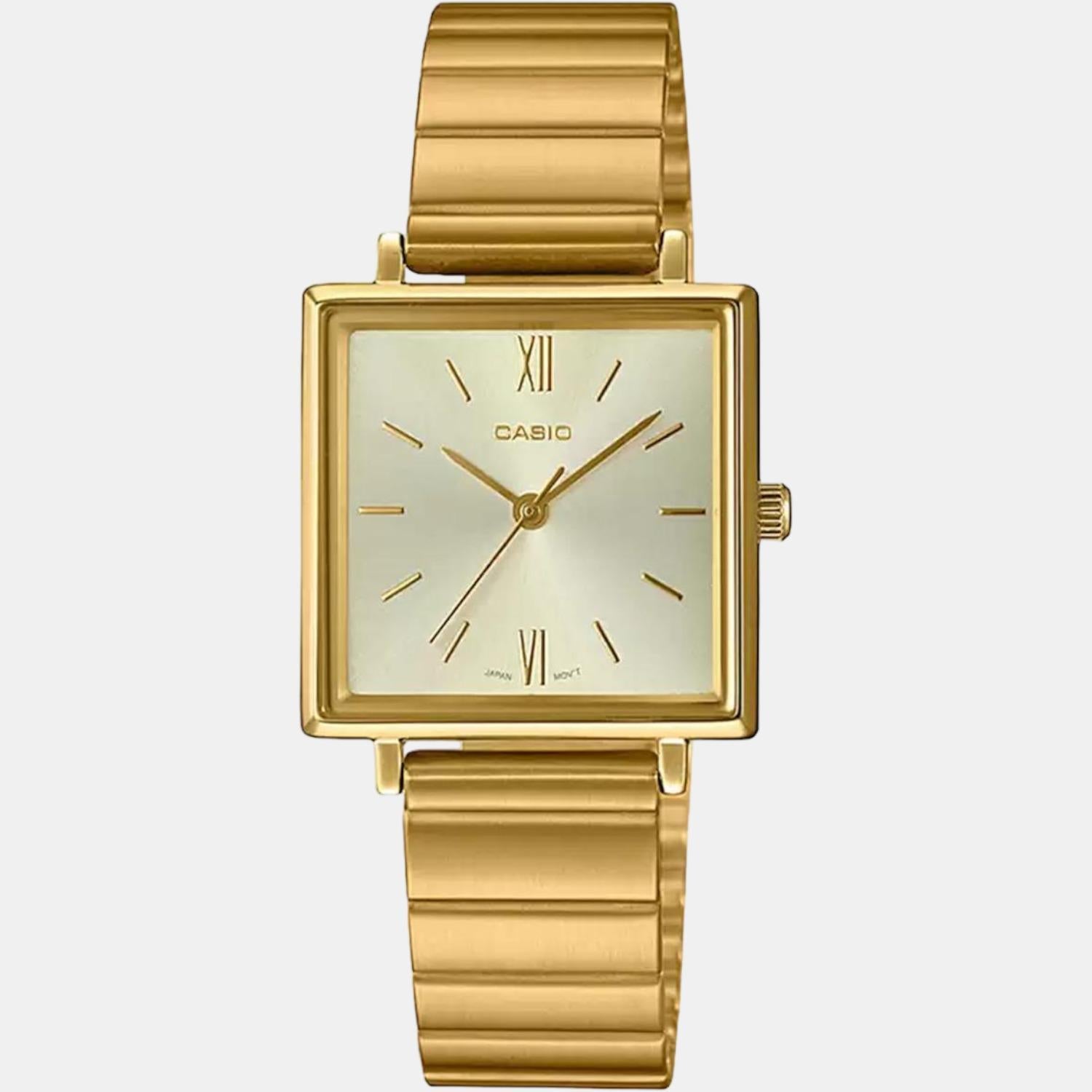 Enticer Women Quartz Gold Dial Analog Stainless Steel Watch A1544