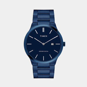 E Class Men Quartz Blue Dial Analog Stainless Steel Watch TWEG23602